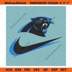 Carolina Panthers Nike Swoosh Embroidery Design Download Png
