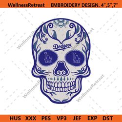 Skull Mandala Los Angeles Dodgers Embroidery Design Download