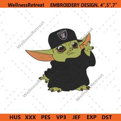 Las Vegas Raiders Cap Baby Yoda Embroidery Design Download
