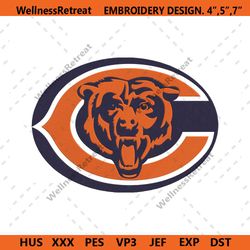 Chicago Bears logo NFL Embroidery, Chicago Bears Embroidery Download File