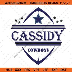 Cassidy Cowboys embroidery file, Dallas Cowboys Embroidery Download File, Cowboys Embroidery files