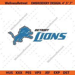Detroit Lions Embroidery Design, Lions football Embroidery design