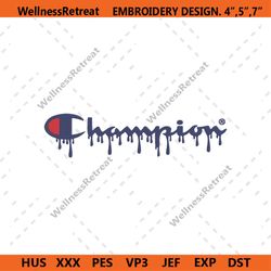 Champion Dripping Logo Embroidery Instant Download