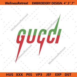 Gucci Logo Brand Green Red Embroidery Instant Download