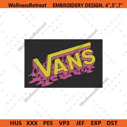 Vans Logo Rock Style Embroidery Instant Download