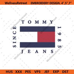 Tommy Hilfiger Jeans Since 1985 Logo Embroidery Instant Download