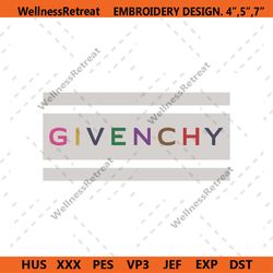 Givenchy Colorful Characters Logo Embroidery Instant Download