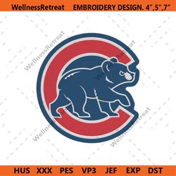 Chicago Cubs Blue Bear Letter C Logo Machine Embroidery Digitizing
