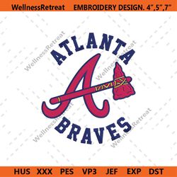 Atlanta Braves Baseball Team Wrap Symbol Logo Machine Embroidery File