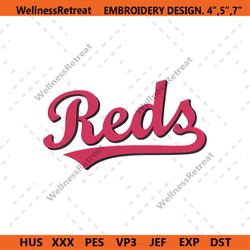 Cincinnati Reds Curves Logo Machine Embroidery Digitizing