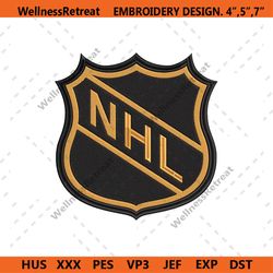 NHL Logo Embroidery Design, NHL Hockey Logo Machine Embroidery File