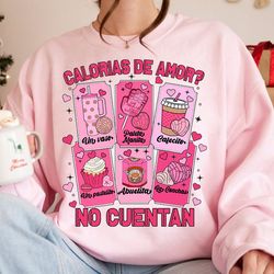 Calorias de amor No Cuentan Png, Mexican Valentine png, Cafecito y Chisme Valentine's Day PNG, Concha Valentine's Day
