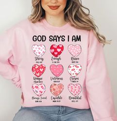 God Says I am Valentine Png, Jesus Valentine png, Christian Valentine png, Valentine Bible Verse png, Retro Valentine