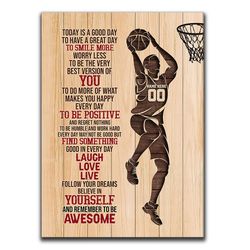 Personalized Basketball Poster & Canvas, Today Is A Good Day Wall Art, Home Decor, Father's Day, Birthday Gift For Dad,