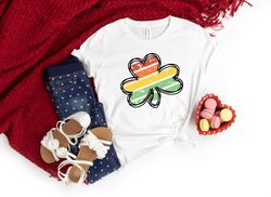 Watercolor Rainbow Flower Shirt,Valentines Day Shirts For Woman,Heart Shirt,Cute Valentine Shirt,Cute Valentine Tee