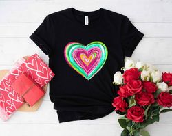 Valentines Day Colourful Love Retro Shirts Valentines Day Shirts For Women, Teachers Valentines Day Shirt