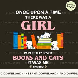 Digital - Time girl love book cat T-shirt, Hoodie, Sweatshirt Design - High-Resolution PNG File