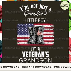 Digital - Honor and Pride Show Your Support for Veterans with Our Exclusive Veterans Grandson POD Design - High-Resoluti