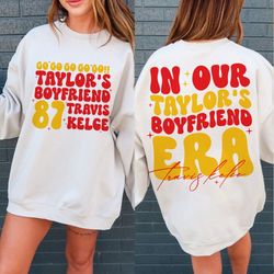 Go Taylor s Boyfriend SVG PNG, Travis and Taylor, Funny Football Party Shirt Design, Gameday Shirt Design, Kelce Era SVG