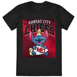 Disney Stitch And Ducks Hug Kansas City Chiefs Shirt