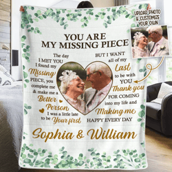 personalized couple photo blanket for husband wife, custom photo blanket for couple, anniversary gift, valentine day
