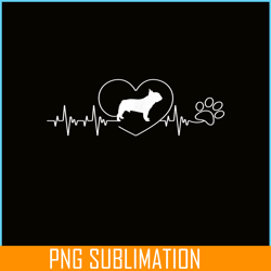 French Bulldog Heartbeat PNG, French Bulldog PNG, French Dog Artwork PNG