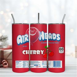 Air Heads Cherry 20Oz Tumbler Wrap Sublimation Design, Brand Tumbler Wrap Design
