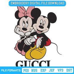 Mickey Minnie Couple Goals Gucci Brand Embroidery Design