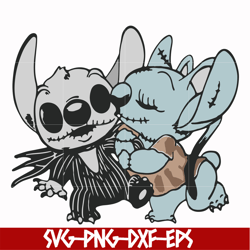 Stitch and Angel Jack Skellington The Nightmare Before Christmas svg, png, dxf, eps digital file NCRM0112