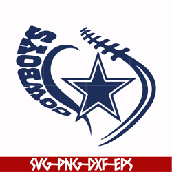 Cowboys heart, svg, png, dxf, eps file NFL0000100