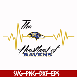 The heartbeat of Baltimore Ravens svg, Baltimore Ravens svg, Nfl svg, Sport svg, png, dxf, eps digital file NFL071019T