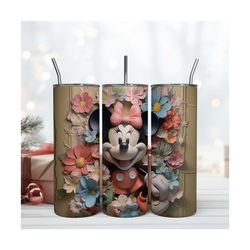 Minnie Mouse 3D Inflated Skinny Tumbler Digital File Download Png