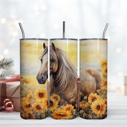 Horse In Sunflowers 20Oz Tumbler Wrap Design