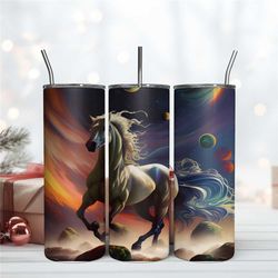 Horse Galaxy Pattern 20Oz Tumbler Wrap Design, Digital Download Png