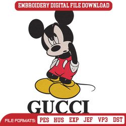 Embroidery Angry Mickey Mouse Gucci Logo Design