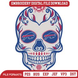Sugar Skull Buffalo Bills NFL Embroidery Design Download