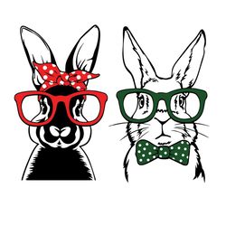 Easter Bunny With Glasses Svg, Easter Svg, Easter Bunny Svg, Cute Easter Svg, Bunny With Glasses, Rabbit Svg, Bunny Band