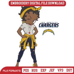 Los Angeles Chargers Team Betty Boop Embroidery Design File