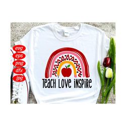Teach Love Inspire Svg, Back To School Svg, Teach Svg, Teaching Svg, Love Svg, Inspire Svg, School Svg, Teacher Svg, Sch
