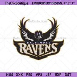 Baltimore Ravens logo Embroidery Design, NFL logo machine embroidery files