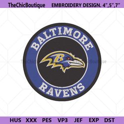 Baltimore Ravens logo Embroidery, Baltimore Ravens Machine Embroidery
