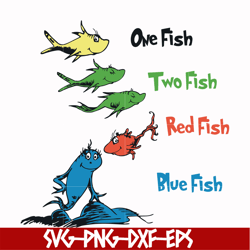 One fish two fish red fish blue fish svg, png, dxf, eps file DR000105