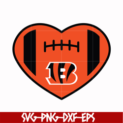 Cincinnati Bengals heart svg, Cincinnati Bengals svg, Bengals svg, Sport svg, Nfl svg, png, dxf, eps digital file NFL181