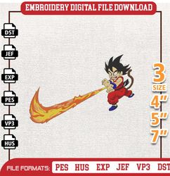 Nike Goku Dragon Ball Embroidery Design