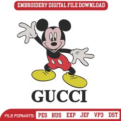 Happy Mickey Gucci Basic Logo Embroidery Design File Download