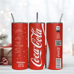 Coca Cola 20Oz Tumbler Wrap, Digital Download PNG, Sublimination Design