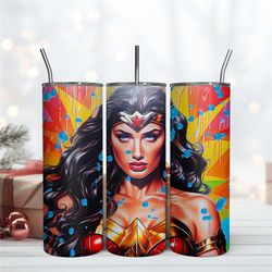 Wonder Woman Power Tumbler Design, DC Comics 20oz, 20oz Skinny Tumbler Instant Download
