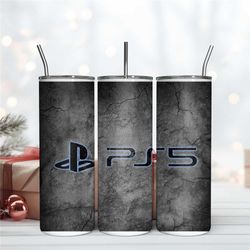 PS5 Skinny 20Oz Tumbler Wrap Png, Digital Download PNG, Game Wrap Design Png