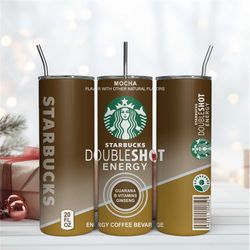 Starbuck Doubleshot Energy 20Oz Tumbler Wrap Sublimation Design, Brand Tumbler Wrap Design