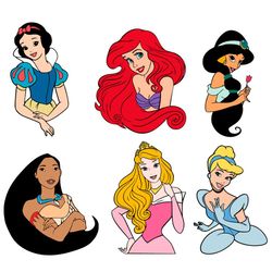 Disney Princess Bundle Svg, Trending Svg, Disney Princess Svg, Princess Svg, Princess Party Svg, Snow White Svg, Cindere